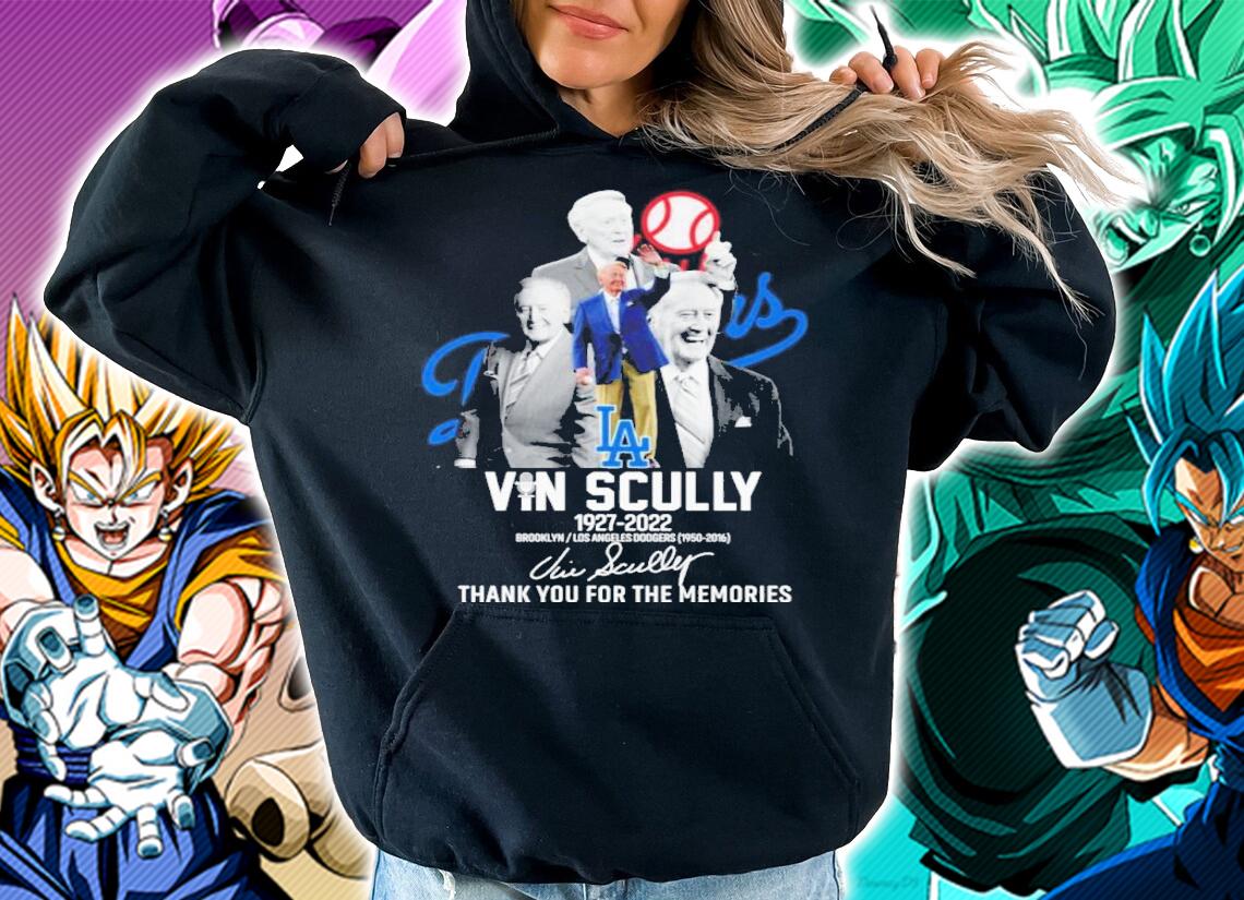 Vin Scully 1927-2022 Brooklyn Los Angeles Dodgers 1950-2016 Signatures Thank You For The Memories Shirt t-shirt hoodie