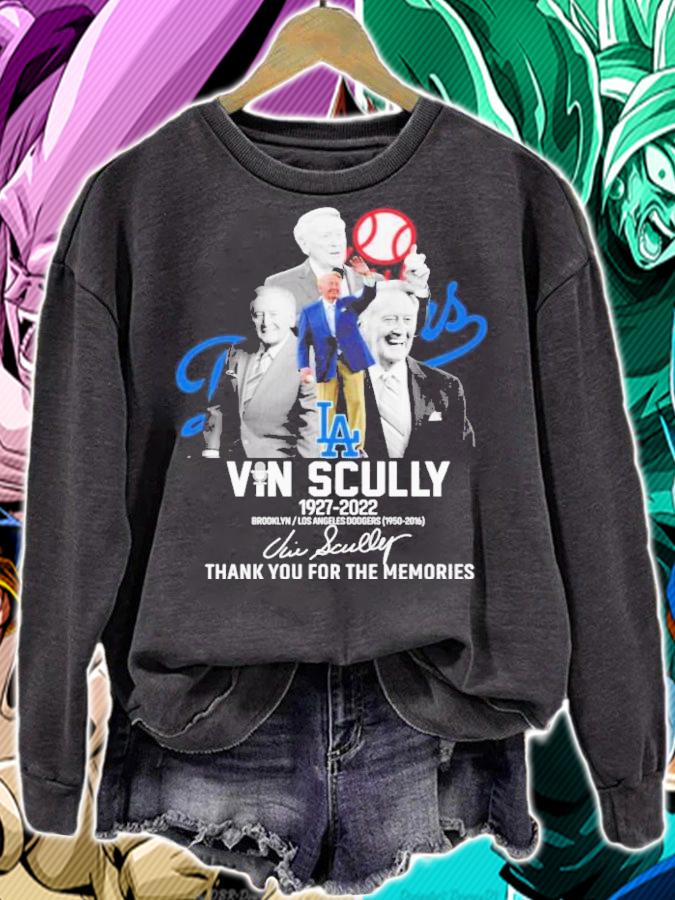 Vin Scully 1927-2022 Brooklyn Los Angeles Dodgers 1950-2016 Signatures Thank You For The Memories Shirt t-shirt sweatshirt