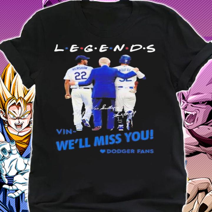 Vin Scully Legends We'll Miss You Dodger Fans Signatures Shirt t-shirt shirt