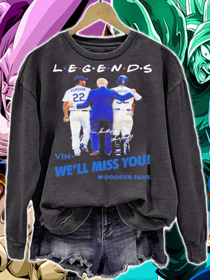 Vin Scully Legends We'll Miss You Dodger Fans Signatures Shirt t-shirt sweatshirt