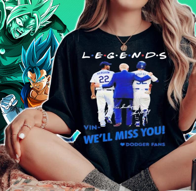 Vin Scully Legends We'll Miss You Dodger Fans Signatures Shirt t-shirt woman shirt