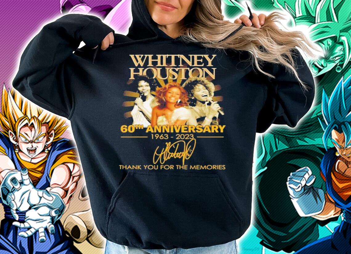 Whitney Houston 60th Anniversary 1963-2023 Signatures Thank You For The Memories Shirt t-shirt hoodie