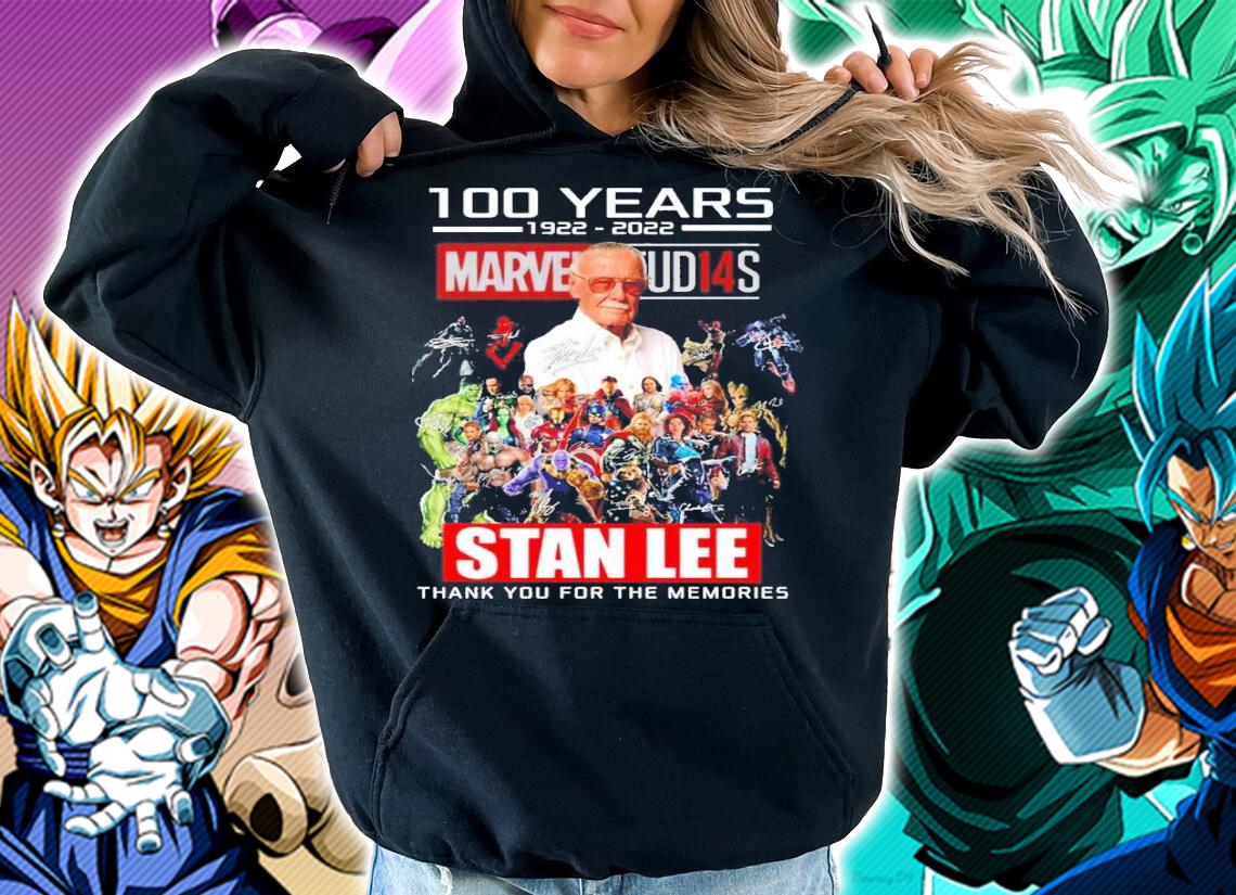 100 Years 1922-2022 Marvel Studios Stan Lee Signatures Thank You For The Memories Shirt t-shirt hoodie