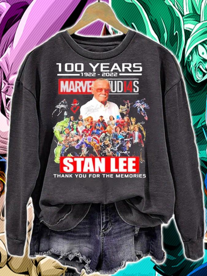 100 Years 1922-2022 Marvel Studios Stan Lee Signatures Thank You For The Memories Shirt t-shirt sweatshirt
