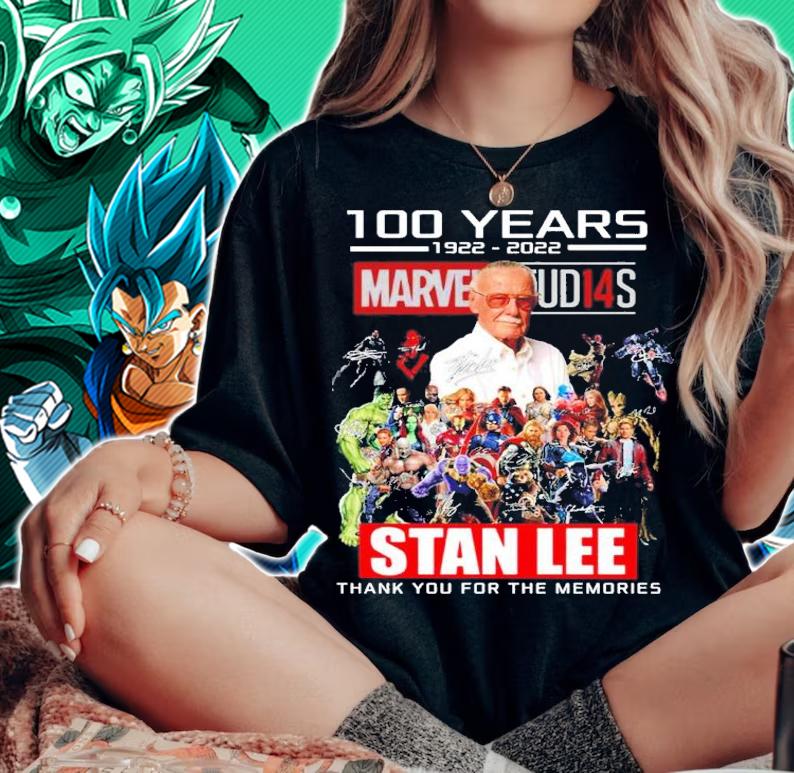 100 Years 1922-2022 Marvel Studios Stan Lee Signatures Thank You For The Memories Shirt t-shirt woman shirt