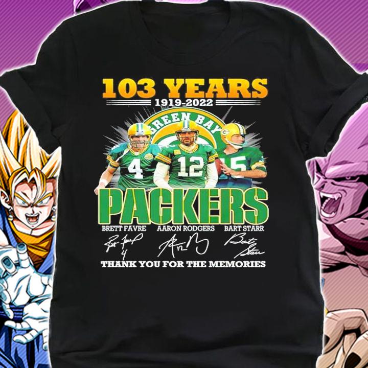 103 years 1919-2022 Green Bay Packer signatures shirt t-shirt shirt