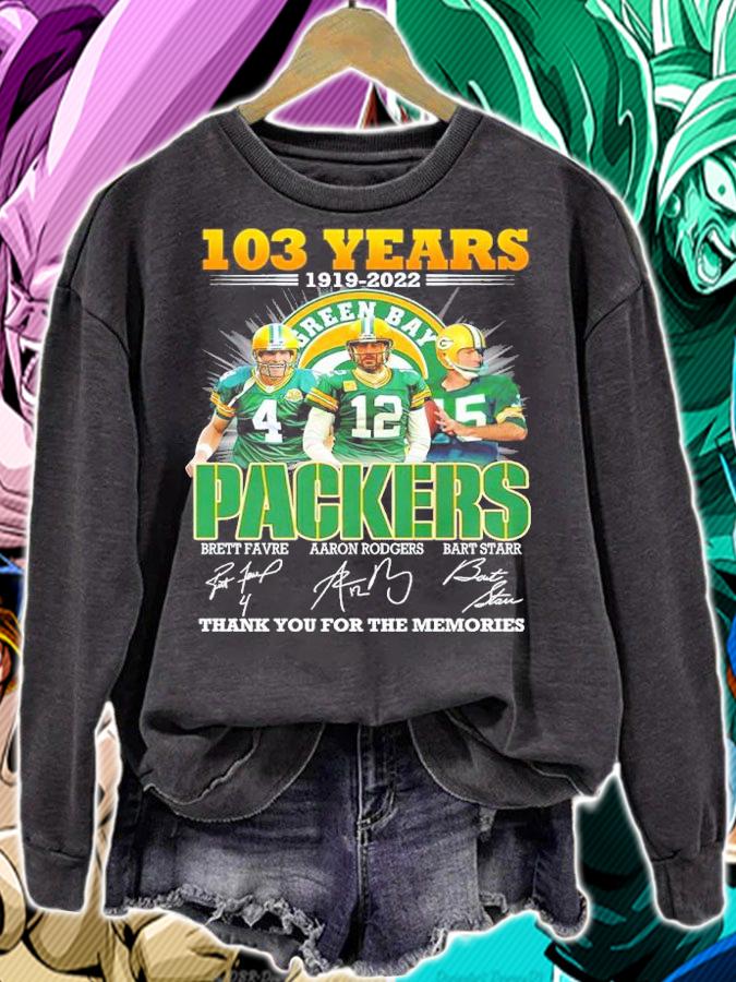 103 years 1919-2022 Green Bay Packer signatures shirt t-shirt sweatshirt