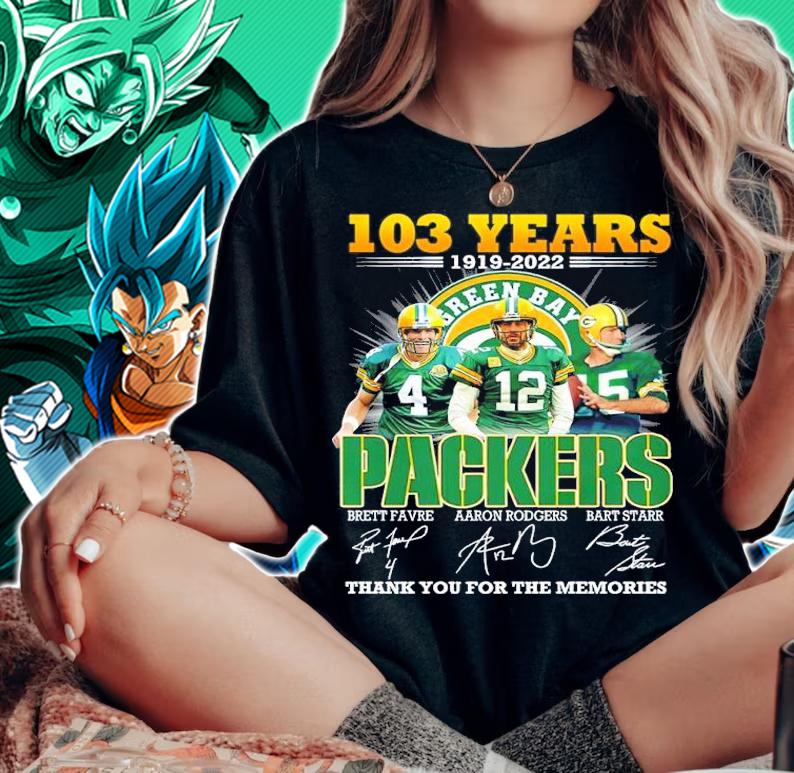 103 years 1919-2022 Green Bay Packer signatures shirt t-shirt woman shirt