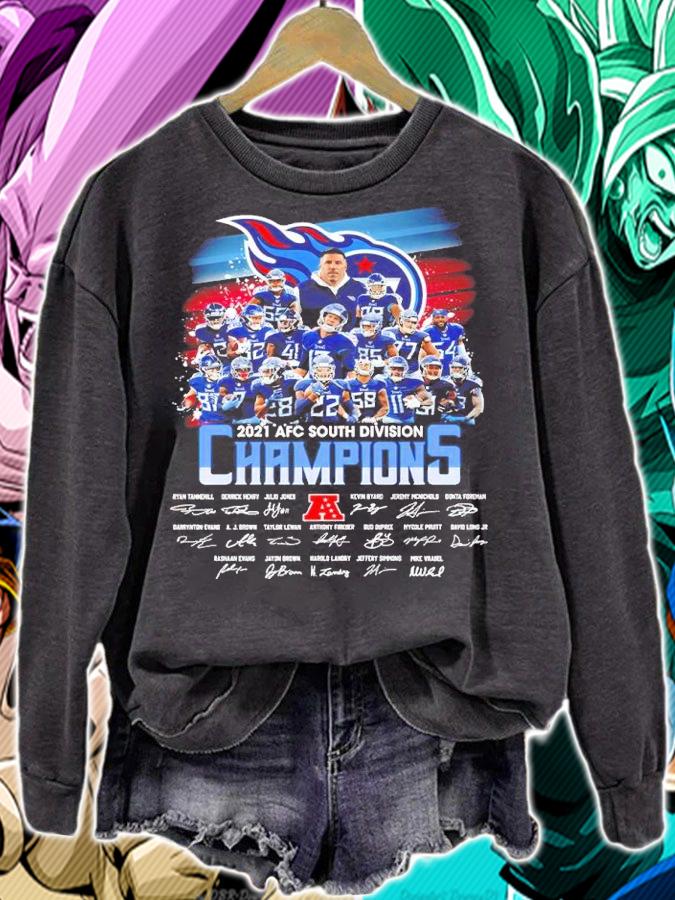 2021 AFC South Division Champions Tennessee Titans signatures shirt t-shirt sweatshirt