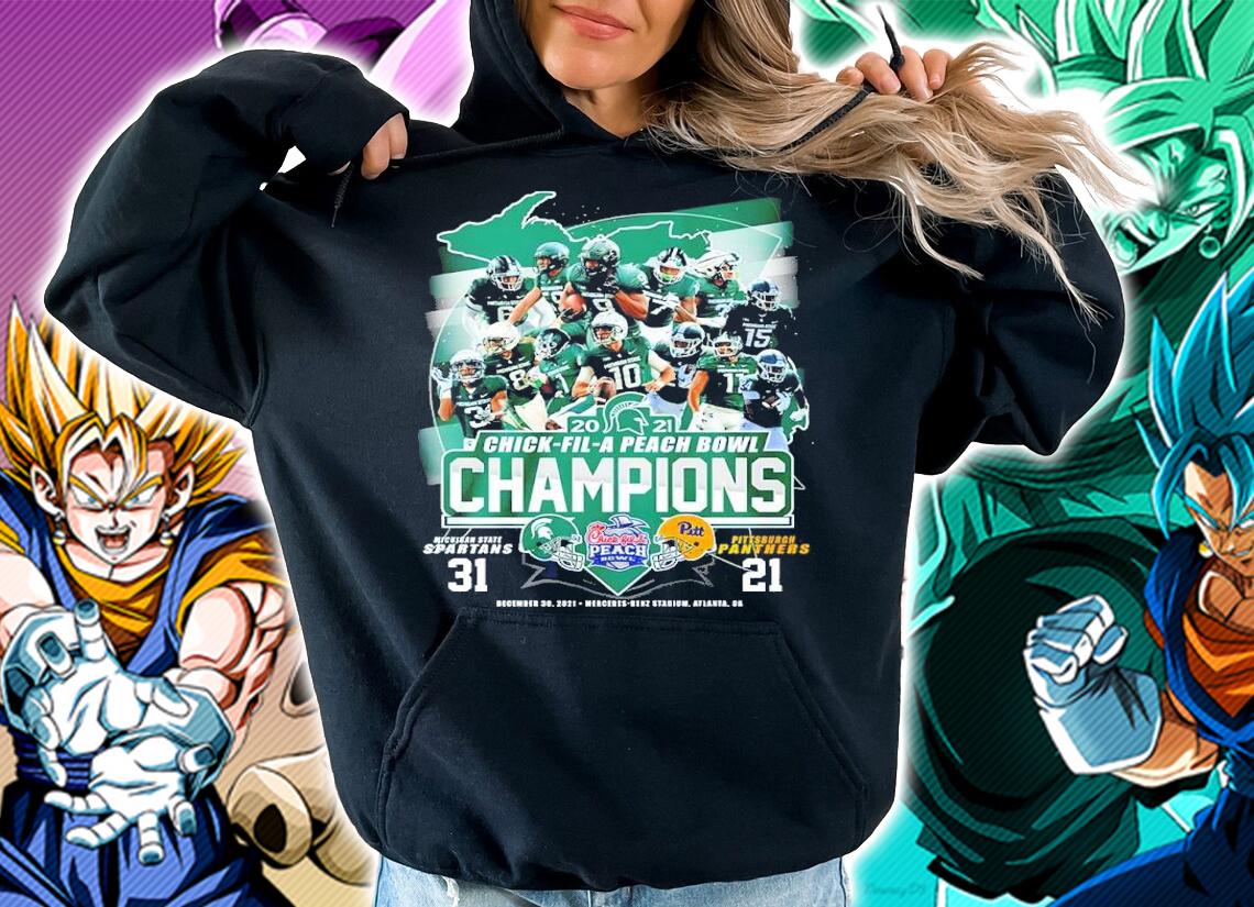 2021 Chick-fil-a Peach Bowl Champions Michigan State Spartans 31 21 Pittsburgh Panthers Shirt t-shirt hoodie