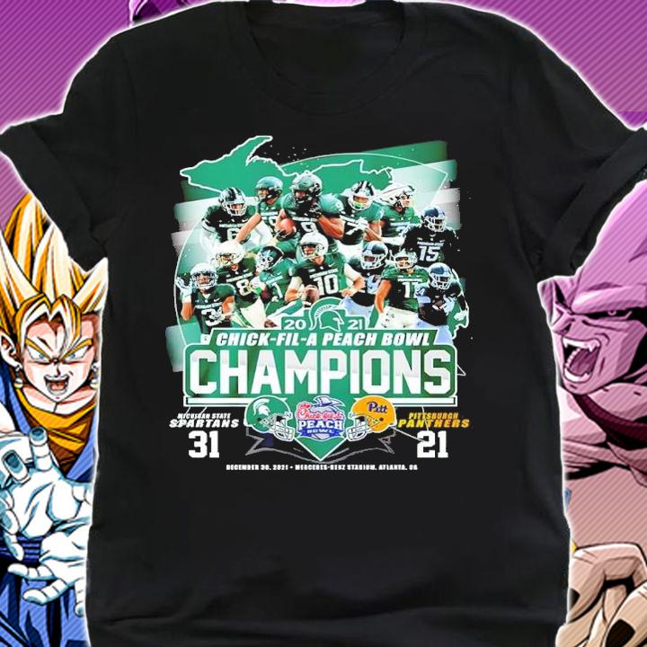 2021 Chick-fil-a Peach Bowl Champions Michigan State Spartans 31 21 Pittsburgh Panthers Shirt t-shirt shirt