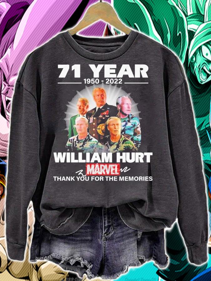 71 Years 1950-2022 William Hurt Marvel Signatures Thank You For The Memories Shirt t-shirt sweatshirt