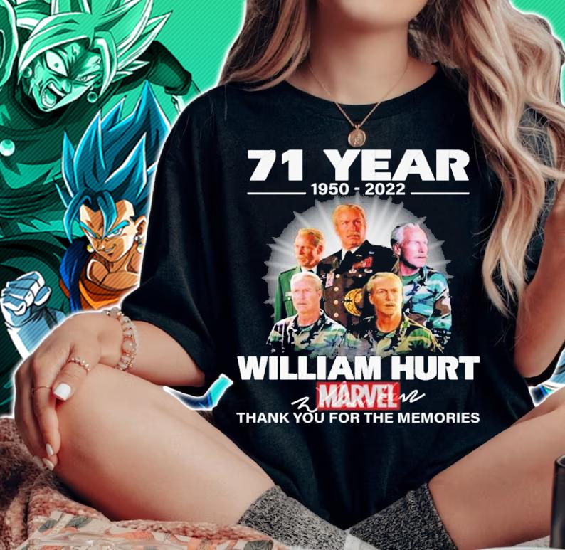 71 Years 1950-2022 William Hurt Marvel Signatures Thank You For The Memories Shirt t-shirt woman shirt