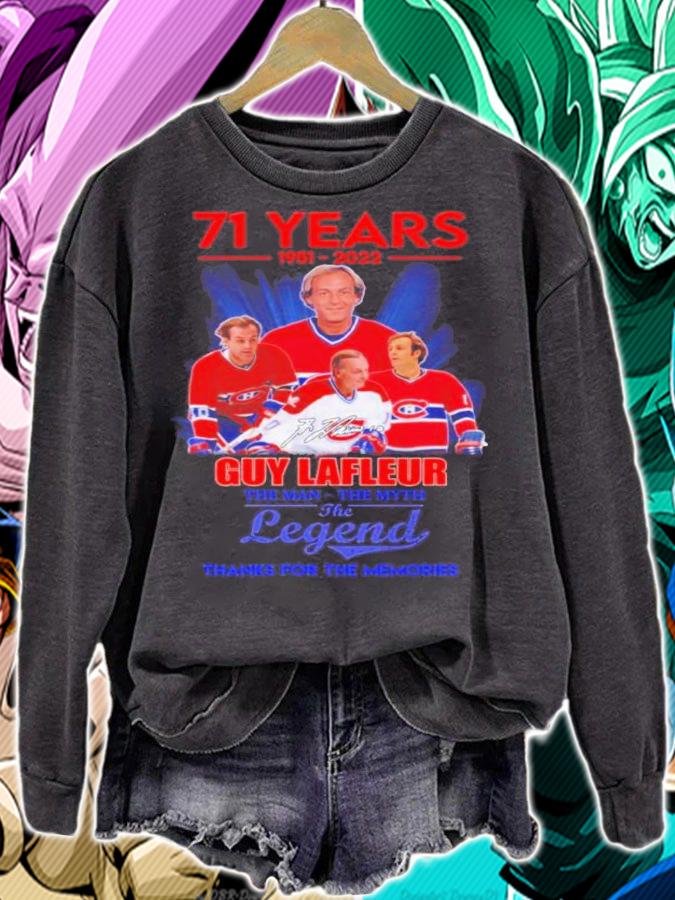 71 Years 1951-2022 Guy Lafleur The Man The Myth The Legend Signatures Thank You For The Memories Shirt t-shirt sweatshirt
