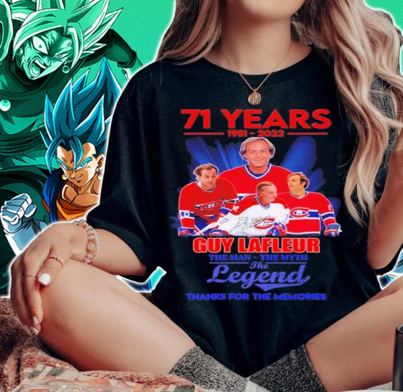 71 Years 1951-2022 Guy Lafleur The Man The Myth The Legend Signatures Thank You For The Memories Shirt t-shirt woman shirt