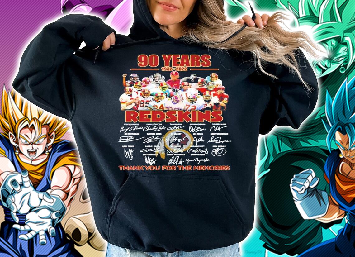 90 Years 1932-2022 Redskins Signatures Thank You For The Memories Shirt t-shirt hoodie