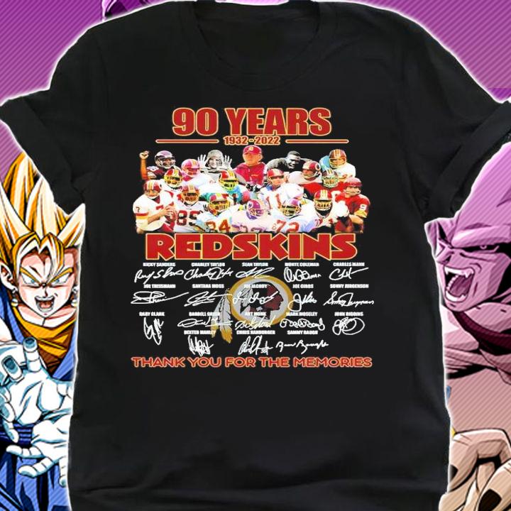 90 Years 1932-2022 Redskins Signatures Thank You For The Memories Shirt t-shirt shirt