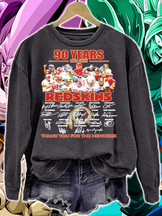 90 Years 1932-2022 Redskins Signatures Thank You For The Memories Shirt t-shirt sweatshirt