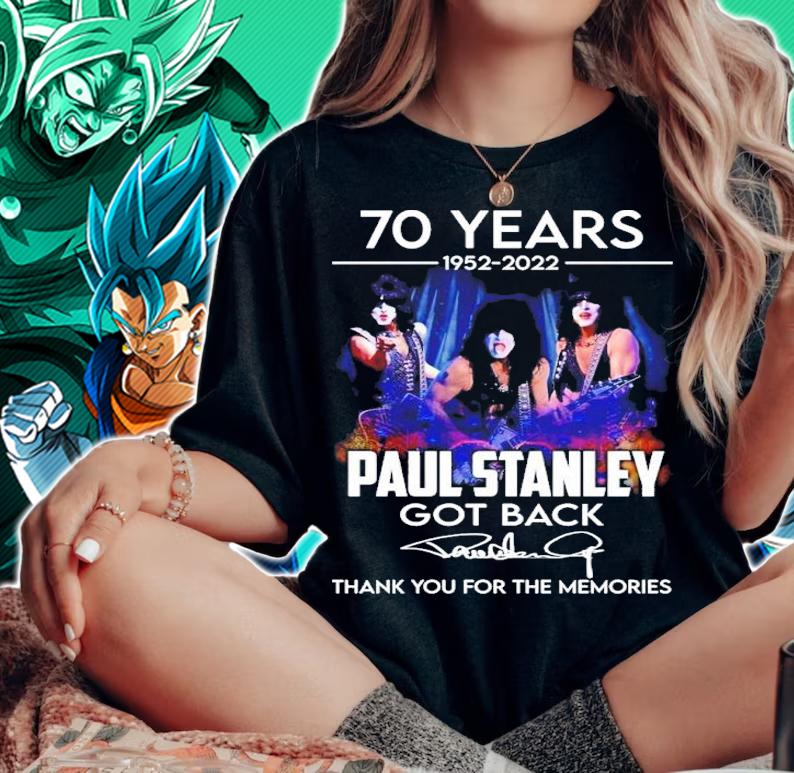 70 Years 1952-2022 Paul Stanley Got Back Signatures Thank You For The Memories Shirt t-shirt woman shirt