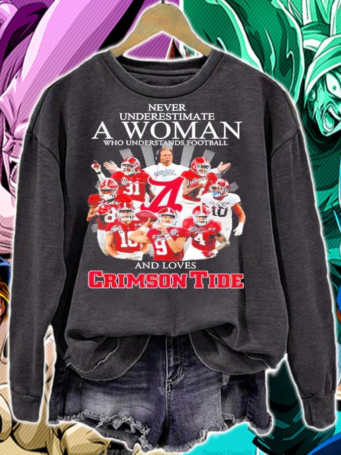 A woman who understands baseball and loves Alabama Crimson Tide signatures shirt t-shirt sweatshirt