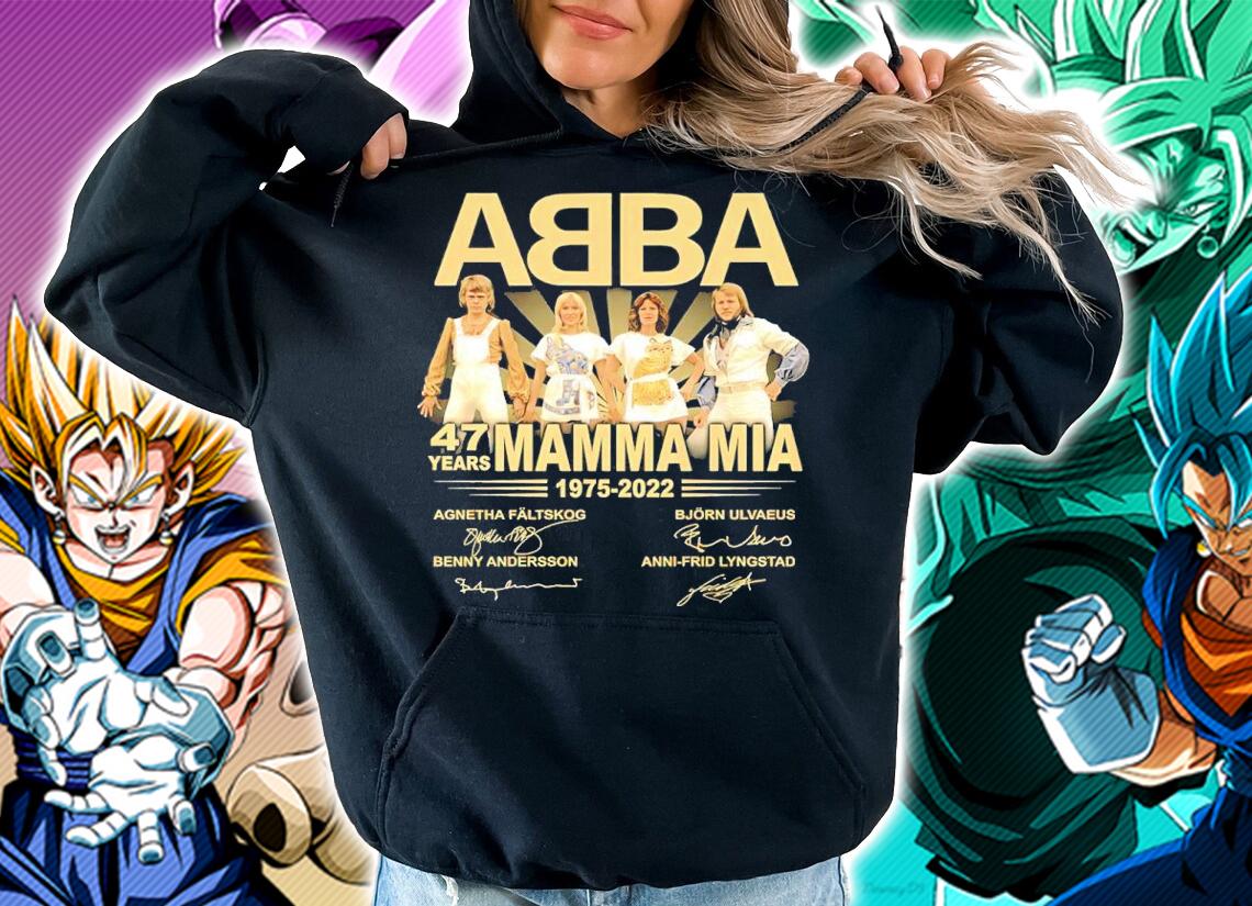 Abba 47 years Mamma Mia 1975-2022 signatures shirt t-shirt hoodie