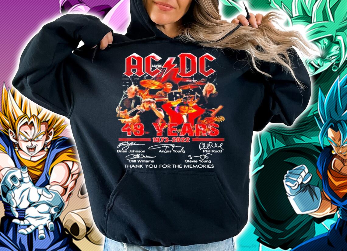 ACDC 49 Years 1973-2022 Signatures Thank You For The Memories Shirt t-shirt hoodie