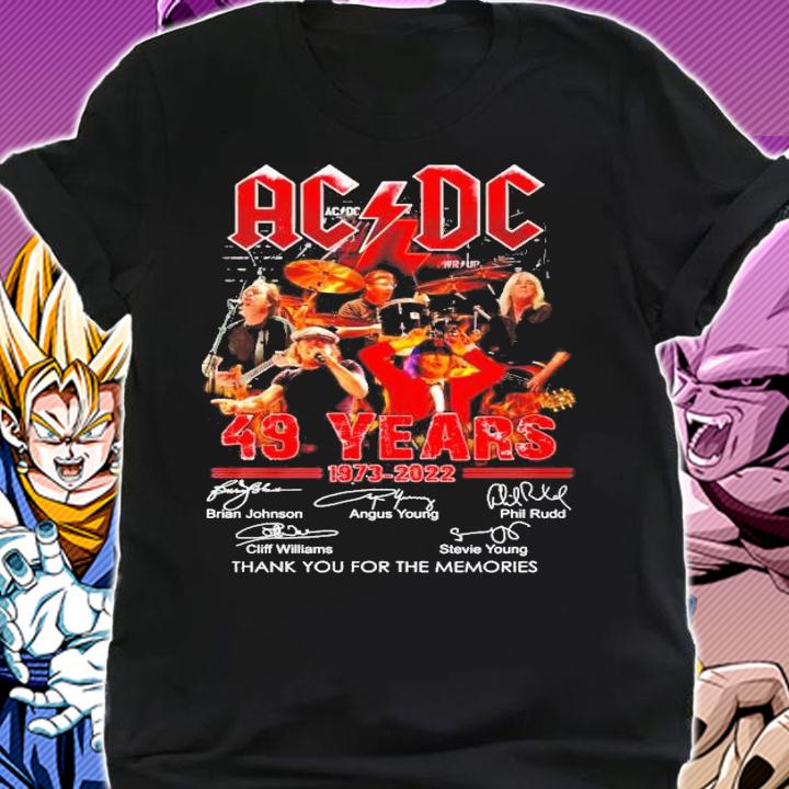 ACDC 49 Years 1973-2022 Signatures Thank You For The Memories Shirt t-shirt shirt