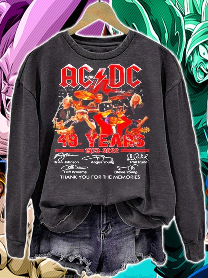 ACDC 49 Years 1973-2022 Signatures Thank You For The Memories Shirt t-shirt sweatshirt