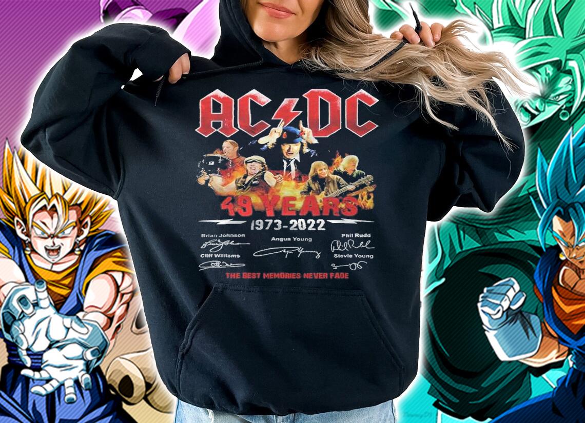 ACDC 49 Years 1973-2022 Signatures The Best Memories Never Fade Shirt t-shirt hoodie