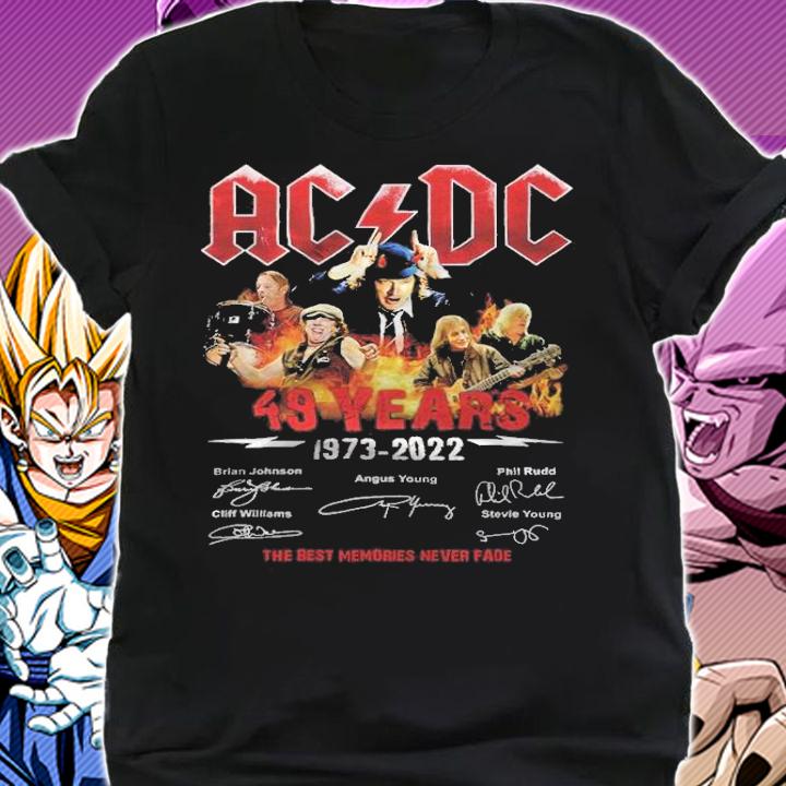 ACDC 49 Years 1973-2022 Signatures The Best Memories Never Fade Shirt t-shirt shirt