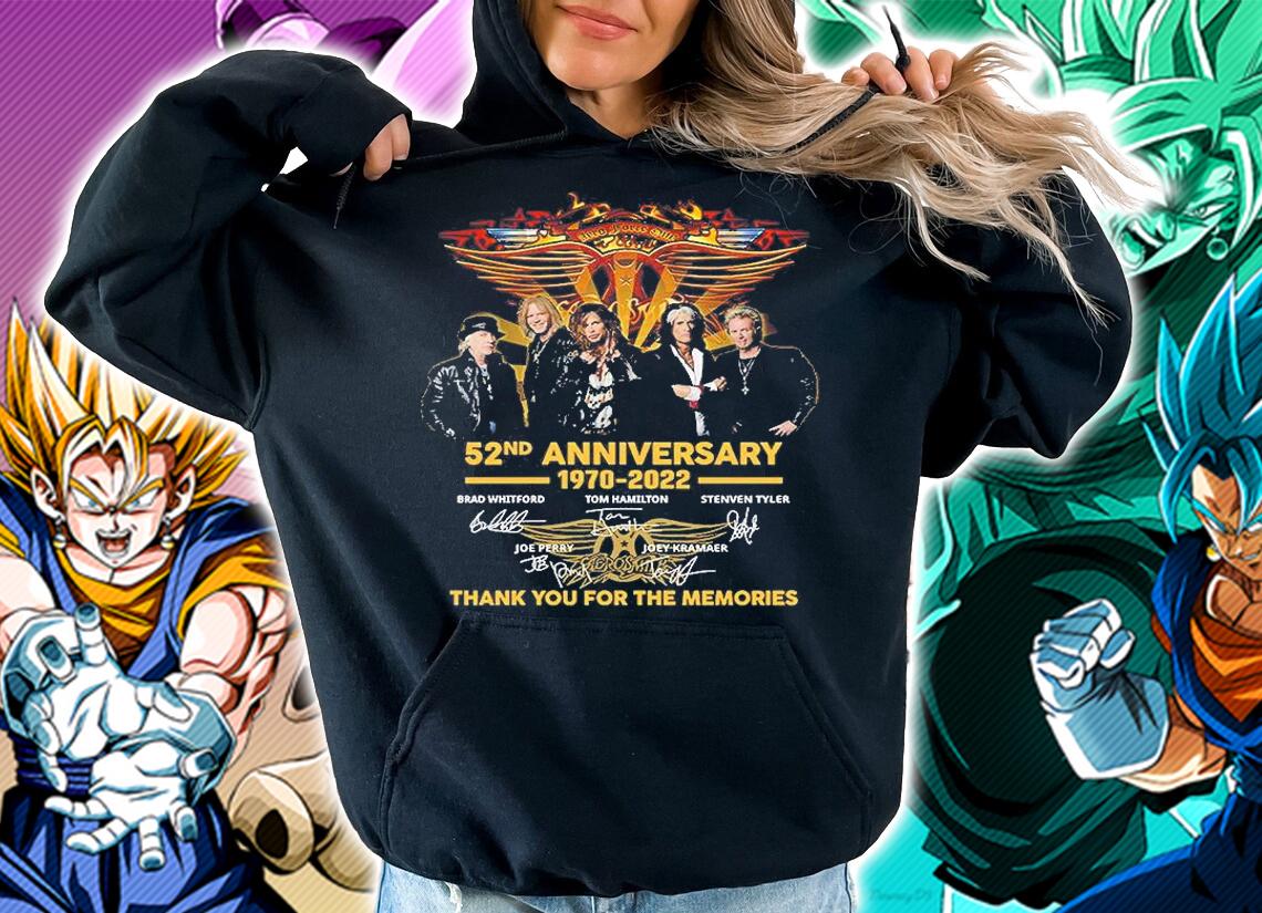 Aerosmith 52nd Anniversary 1970 2022 Thank You For The Memories Signatures T-Shirt t-shirt hoodie