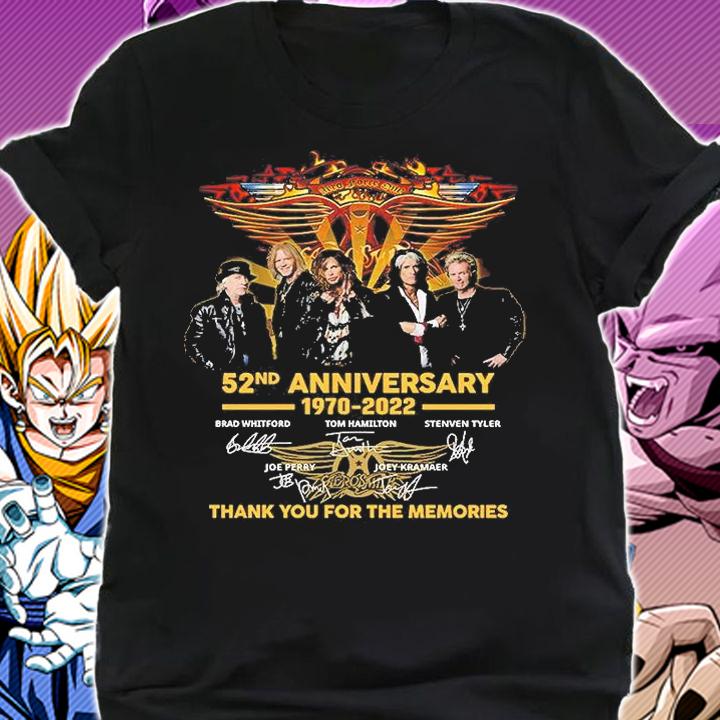 Aerosmith 52nd Anniversary 1970 2022 Thank You For The Memories Signatures T-Shirt t-shirt shirt