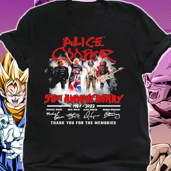 Alice Cooper 58th Anniversary 1964-2022 Signatures Thank You For The Memories Shirt t-shirt shirt