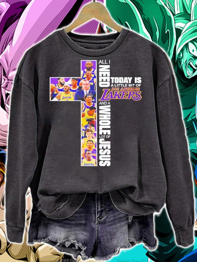 All I Need Today Is A Little Bit Of Los Angeles Lakers And A Whole Lot Of Jesus Shirt t-shirt sweatshirt