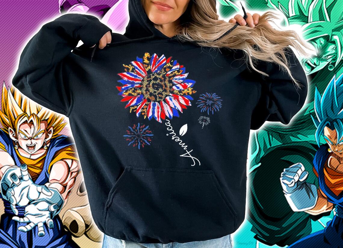 America Sunflower Flag Leopard Tie Dye Patriotic 4th Of July T-Shirt t-shirt hoodie