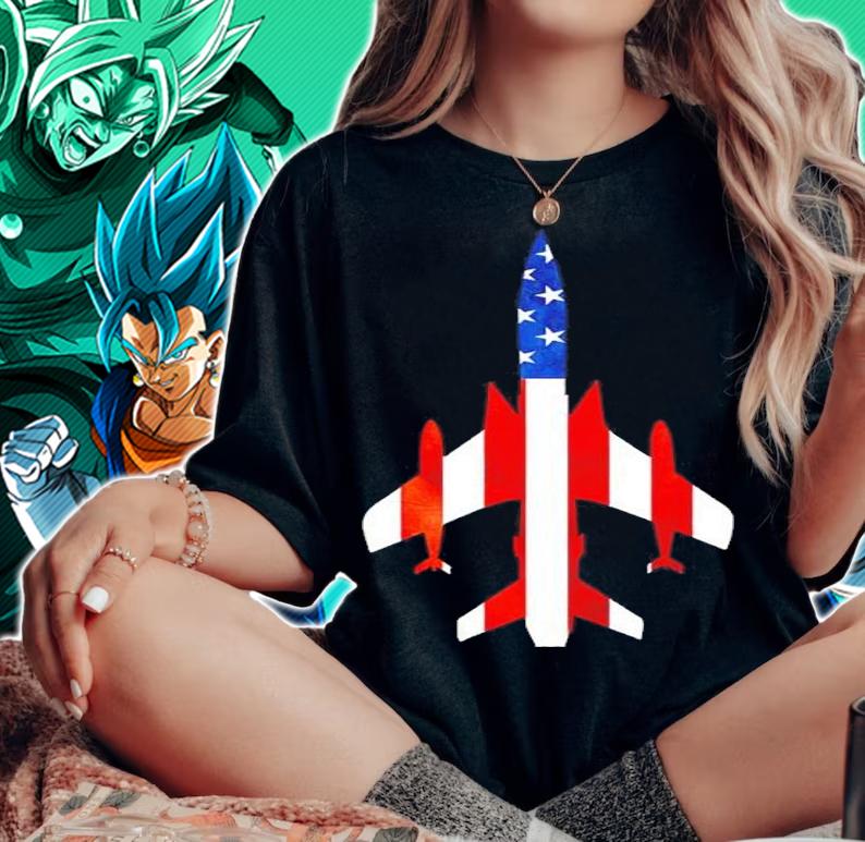 American Flag F-105 Thunderchief Shirt t-shirt woman shirt