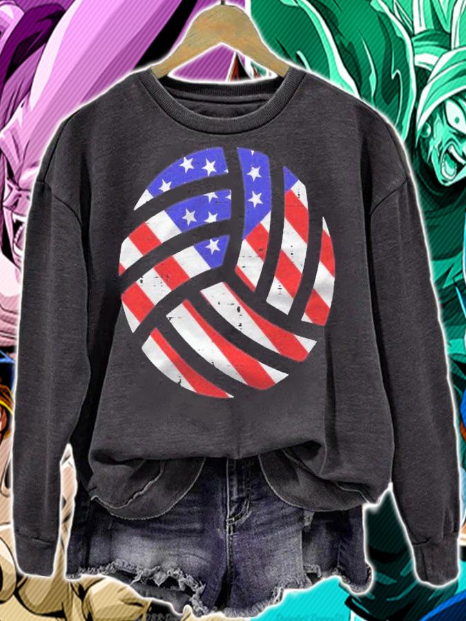 American Flag Volleyball Vintage Patriotic Men Women Kids Shirt t-shirt sweatshirt