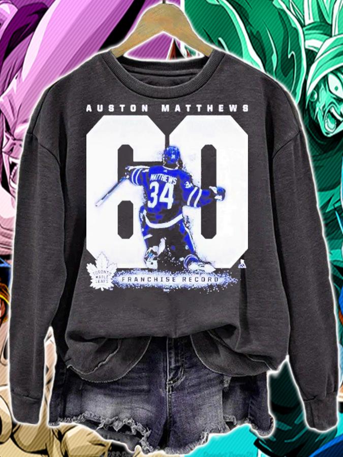 Auston Matthews Toronto Maple Leafs Fanatics Branded Big and Tall Goal Record Shirt t-shirt sweatshirt