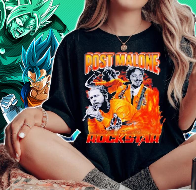Be A Rockstar Post Malone Vintage Collage 90s Bootleg Shirt t-shirt woman shirt