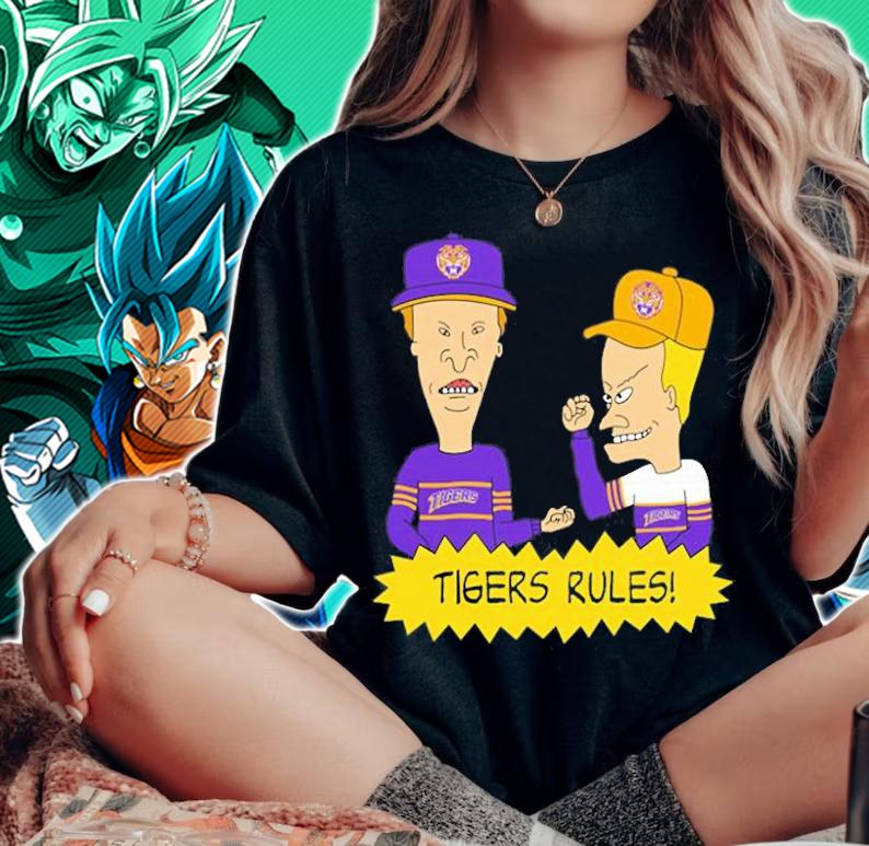 Beavis and Butt-Head LSU Tigers Rules NCAA T-Shirt t-shirt woman shirt
