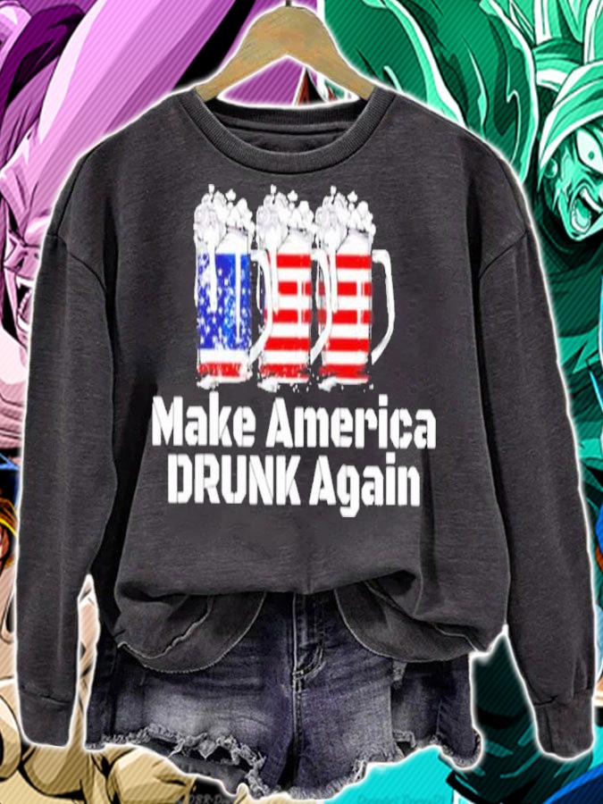 Beer American Flag Make America Drunk Again Shirt t-shirt sweatshirt