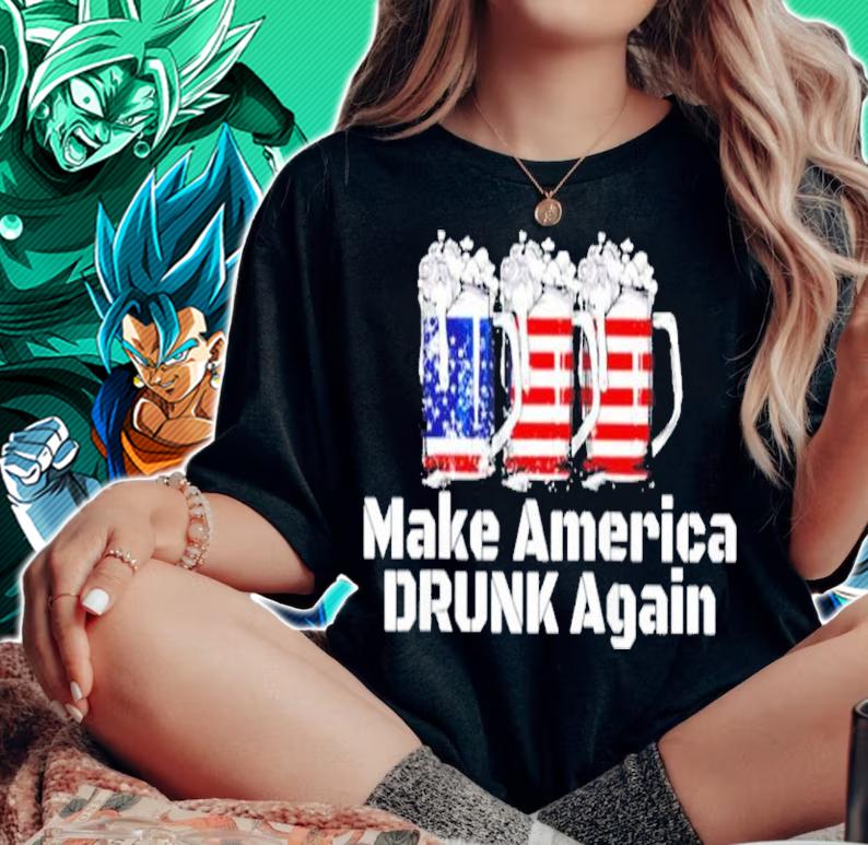 Beer American Flag Make America Drunk Again Shirt t-shirt woman shirt