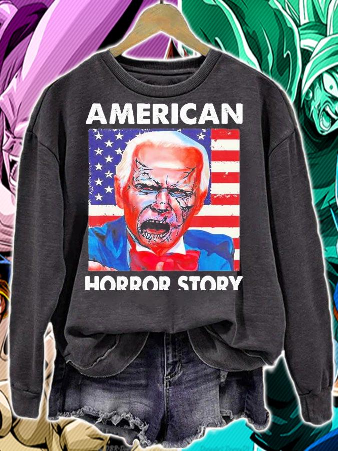 Biden Horror American Zombie Story USA Flag t-shirt sweatshirt