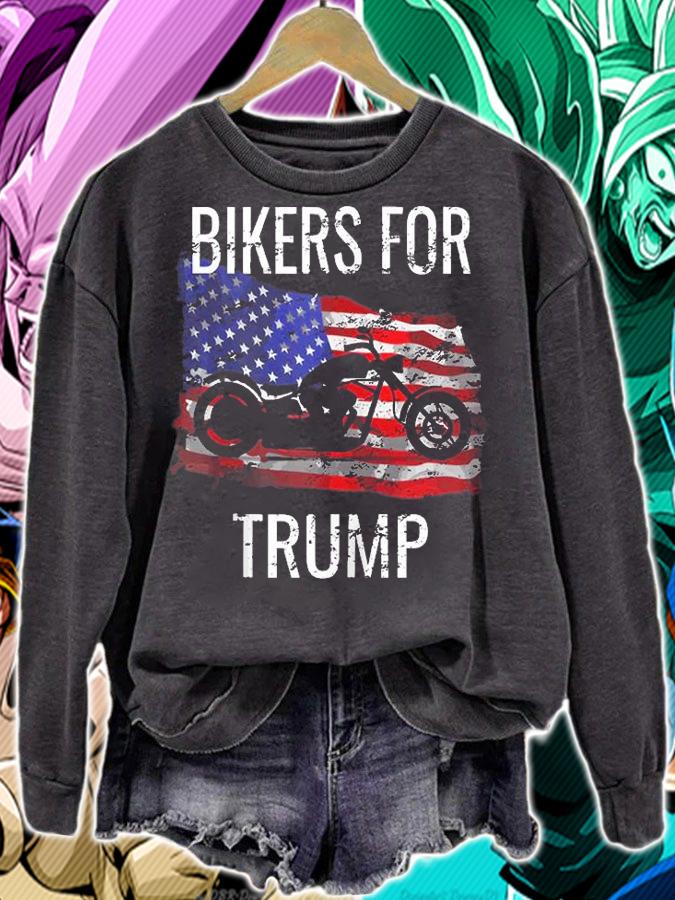 Bikers For Trump USA Flag t-shirt sweatshirt