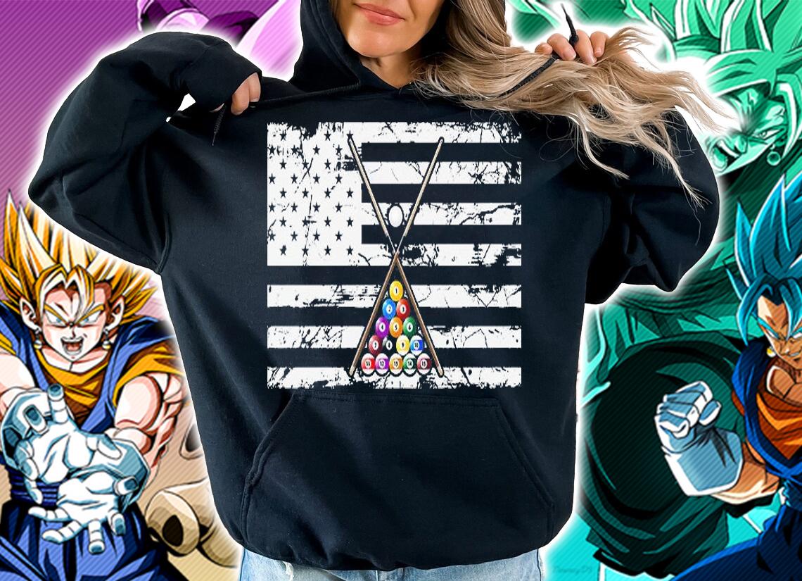 Billiards Pool American Flag t-shirt hoodie