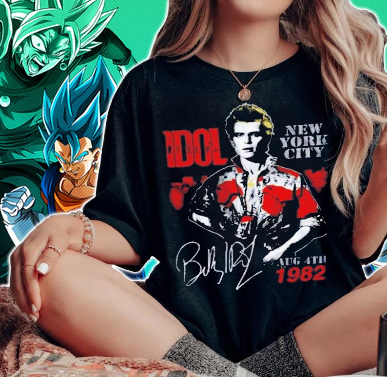 Billy Idol August 82 NYC Signatures Shirt t-shirt woman shirt