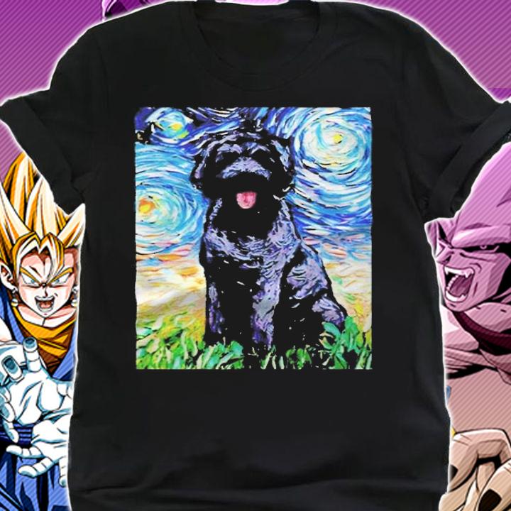 Black Goldendoodle Starry Night Van Gogh t-shirt shirt