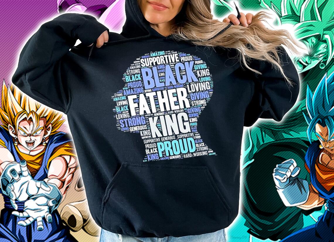 Black Man Fathers Day Words in Afro t-shirt hoodie