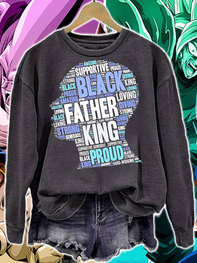 Black Man Fathers Day Words in Afro t-shirt sweatshirt