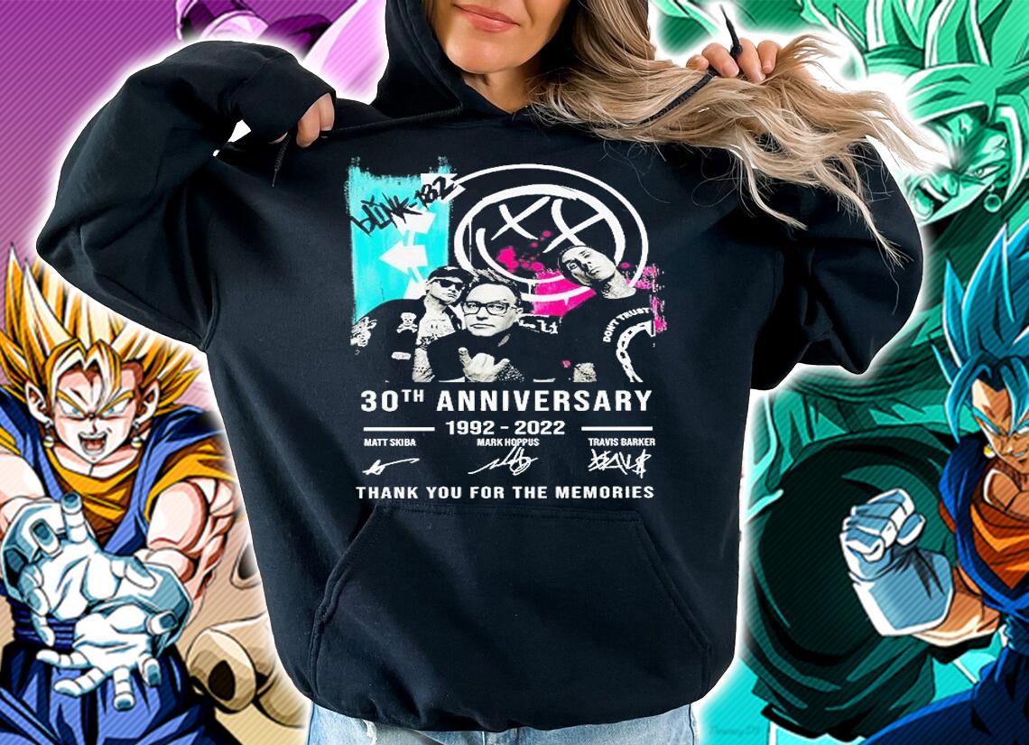 Blink 182 20th Anniversary 1992 2022 Thank You For The Memories Signatures t-shirt hoodie